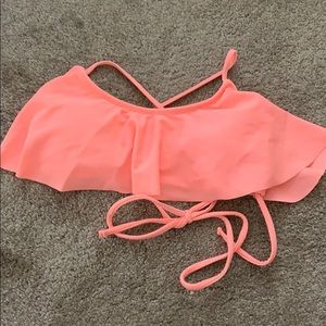 Bright orange ruffle bikini top
